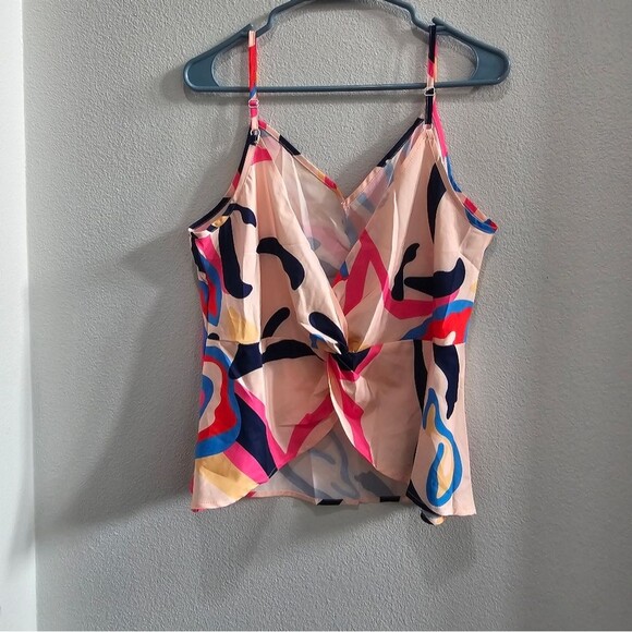 spaghetti strap tank ABSTRACT PRINT SIZE LARGE - Picture 1 of 4